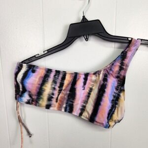 Salt + Cove Bikini Top XL‎ One Shoulder Tie Dye Asymmetrical Swimsuit NWT